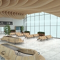 Airport Waiting Room Waiting Hall 3d model