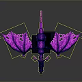 Purple Pink Dragon Flying Statue Displayed On Black Pedestal With Detailed Wings