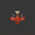 Red Biplane Model Toy With Vintage Design And Colorful Wing Details