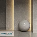 Spherical Component On Gray Marble Wall With Illuminated Lighting Strip