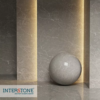 Spherical Component On Gray Marble Wall With Illuminated Lighting Strip 3d model