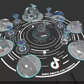2025 Coachella Live Stream Futuristic Spherical Structures Circular Tracks Neon Lights Virtual Stage