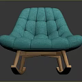 Stylish Modern Turquoise Tufted Lounge Chair With Wooden Legs Design
