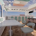 Net red milk tea shop 3d model