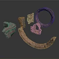 Handcrafted Stoneware Decorative Items With Ring Arch And Curved Strip Shapes