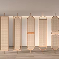 Modern Wooden Room Dividers With Woven Patterns And Various Shapes For Interior Decoration