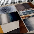 Various Colored Square Rugs With Abstract Textures And Modern Designs For Home Interiors