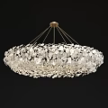 Modern Luxurious Crystal Chandelier With Gold Metal Frame And Disc Shaped Crystals For Elegant Interior