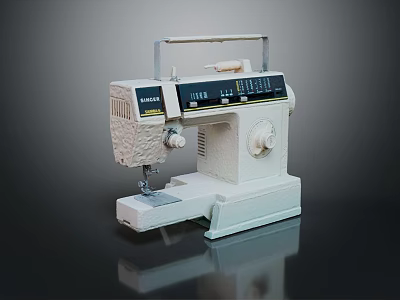 JUKI Vintage White Sewing Machine With Classic Design And Control Panel 3d model