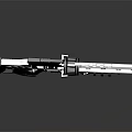 Futuristic White And Black Weapon With Long Barrel Grip And Scope Design
