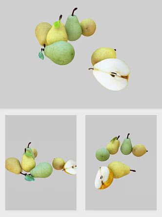 Modern Pear Real Fruit 3d model