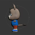 Cartoon Donkey With Gray Body Big Ears Blue Eyes Blue Shirt Red Shorts And Reflection