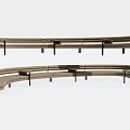Two Modern Curved Leisure Chairs With Black Metal Legs And Beige Seats