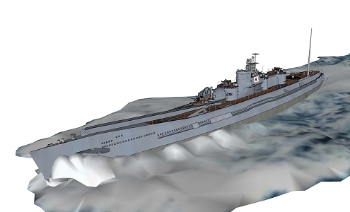 Modern Warship Ship Military Warship Carrier Submarine 3d model