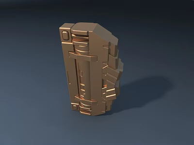 Golden Public Facility Structural Component With Geometric Panels And Modular Design 3d model