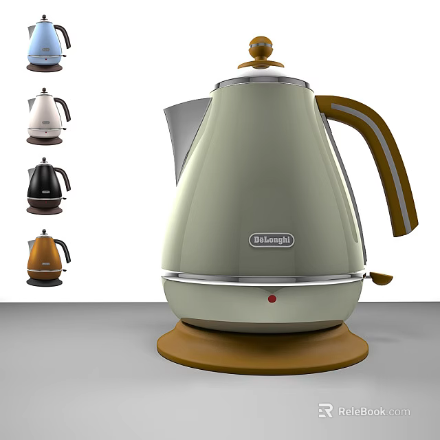 Delonghi Electric Kettle With Modern Design And Various Color Options For Household Use 3d model 