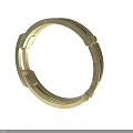Golden Circular Metal Equipment Component With Durable Structure And Smooth Surface 3d model