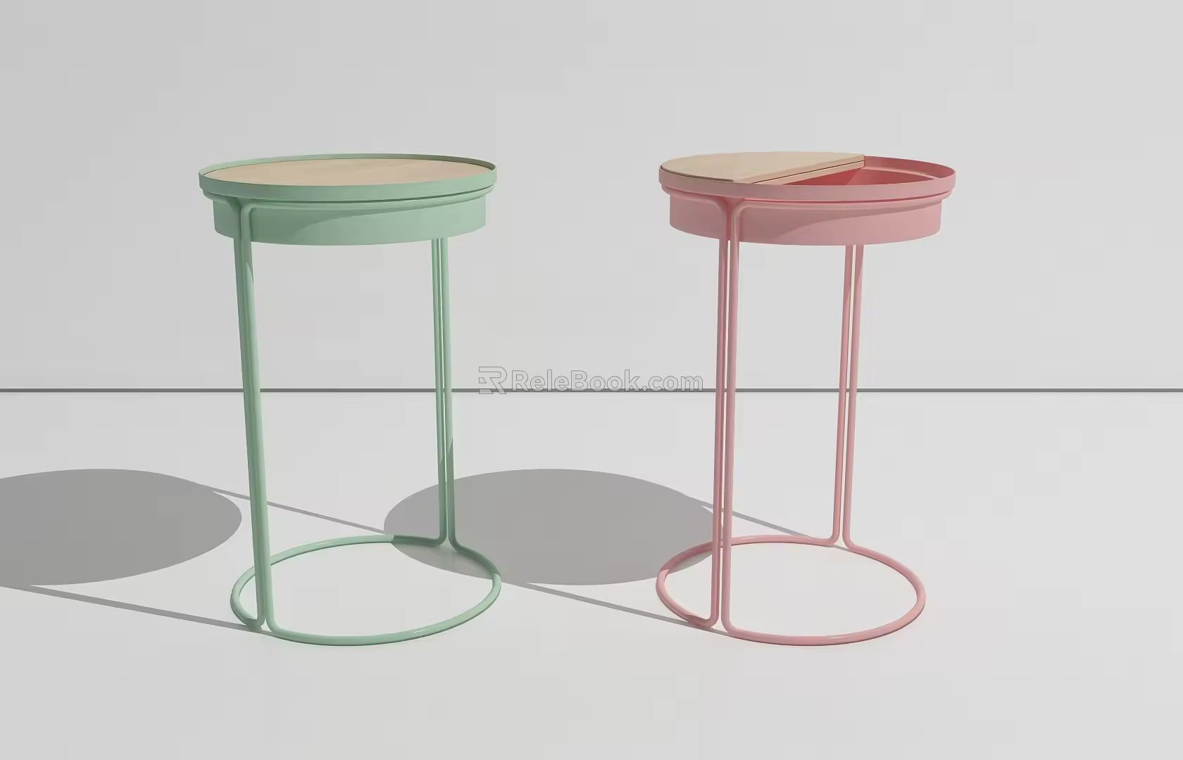 Nordic Round Table Iron Side Table 3d model