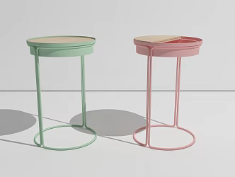 Nordic Round Table Iron Side Table 3d model
