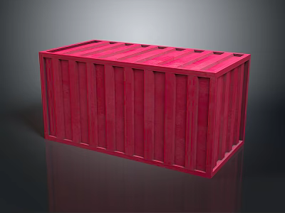 Industrial Style Container Container Red Container Plastic Container Wood Grain Port Shipping Container Ship Simple Modern Outdoor Goods 3d model