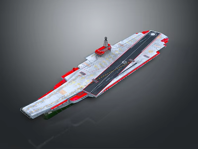 Modern Aircraft Carrier With Flight Deck Runway And Island Structure Design 3d model
