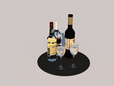 Kitchen Wine Glass Wine Bottle Decorative Ornaments model