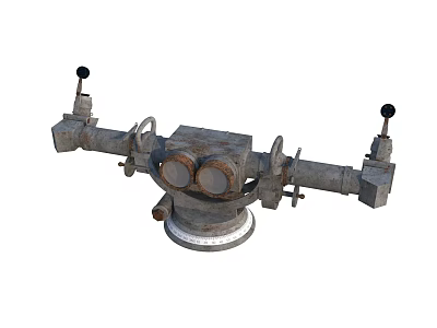 Industrial Commercial Equipment With Metal Structure Circular Dials And Control Levers 3d model