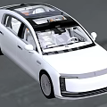 White Modern Electric Car With Panoramic Sunroof Spacious Interior And Front LED Design
