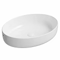 White Oval Shaped Modern Bathroom Sink With Sleek Surface Design