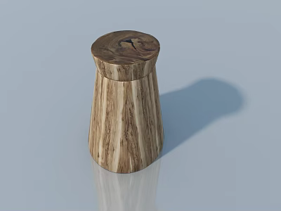 Natural Wooden Hinged Door With Smooth Wood Grain And Classic Design 3d model