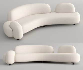 Modern Multiplayer Sofa Curved Sofa Shaped Sofa 3d model