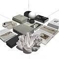 Modern Ornaments Combination Book Ornaments Combination 3d model