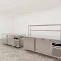 Commercial Kitchen Stainless Steel Refrigerated Counters With Storage Racks