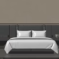 Modern Hotel Guest Room Interior With Large Bed Upholstered Headboard Accent Lamps And Nightstands