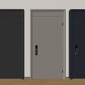 Modern Security Doors with Durable Construction and Secure Locks in Neutral Gray and Beige Tones 3d model