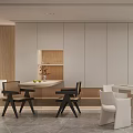 Modern Entertainment Room Interior Design With Wooden Tables White Chairs And Artwork
