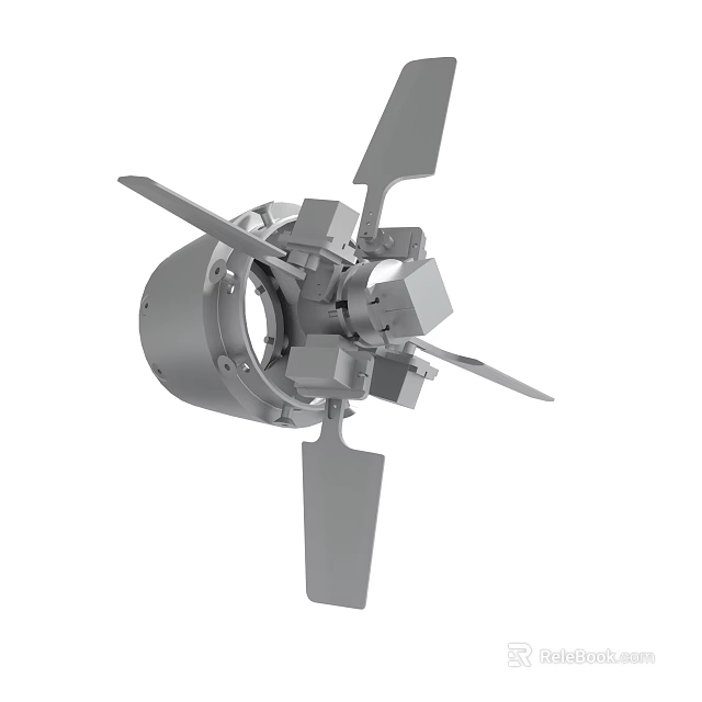 Industrial Mechanical Impeller Component With Multiple Blades And Metal Structure Design 3d model 