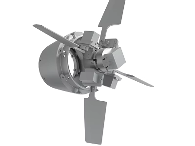 Industrial Mechanical Impeller Component With Multiple Blades And Metal Structure Design 3d model