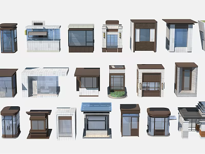 Various Modern Small Building Models With Diverse Designs And Structures 3d model