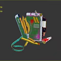 Crispy Golden French Fries With Green Packaging Colorful Decor And Tomato Dip