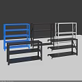 Sturdy Metal Display Shelves With Multiple Colors And Various Storage Designs 3d model