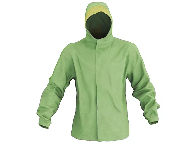 Lightweight Green Hooded Jacket With Long Sleeves For Everyday Casual Wear 3d model
