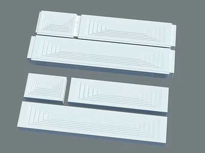 Long White Decorative Strips With Geometric Patterns For Interior Design 3d model