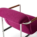 Modern Purple Single Sofa With Soft Upholstered Fabric And Sleek Metal Frame Design