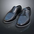 Black Leather Brogue Lace Up Formal Shoes With Shiny Finish And White Soles