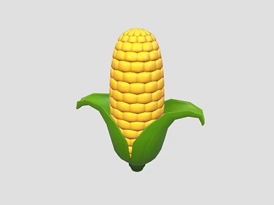 Fresh Sweet Corn With Yellow Kernels And Green Husks As Healthy Food Option 3d model
