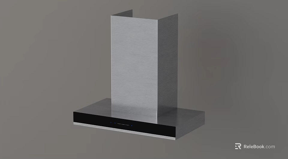 Modern Wall Mounted Stainless Steel Range Hood As Sleek Kitchen Appliance 3d model 