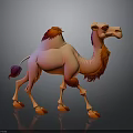 3D Camel Model In Cartoon Style With Orange Red Fur And Realistic Shading