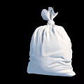 Practical Hardware Tools Storage In White Drawstring Bag With Knotted Top On Black Background