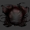 Detailed Animated Game Film Female Character With Long Red Hair 3D Head Design